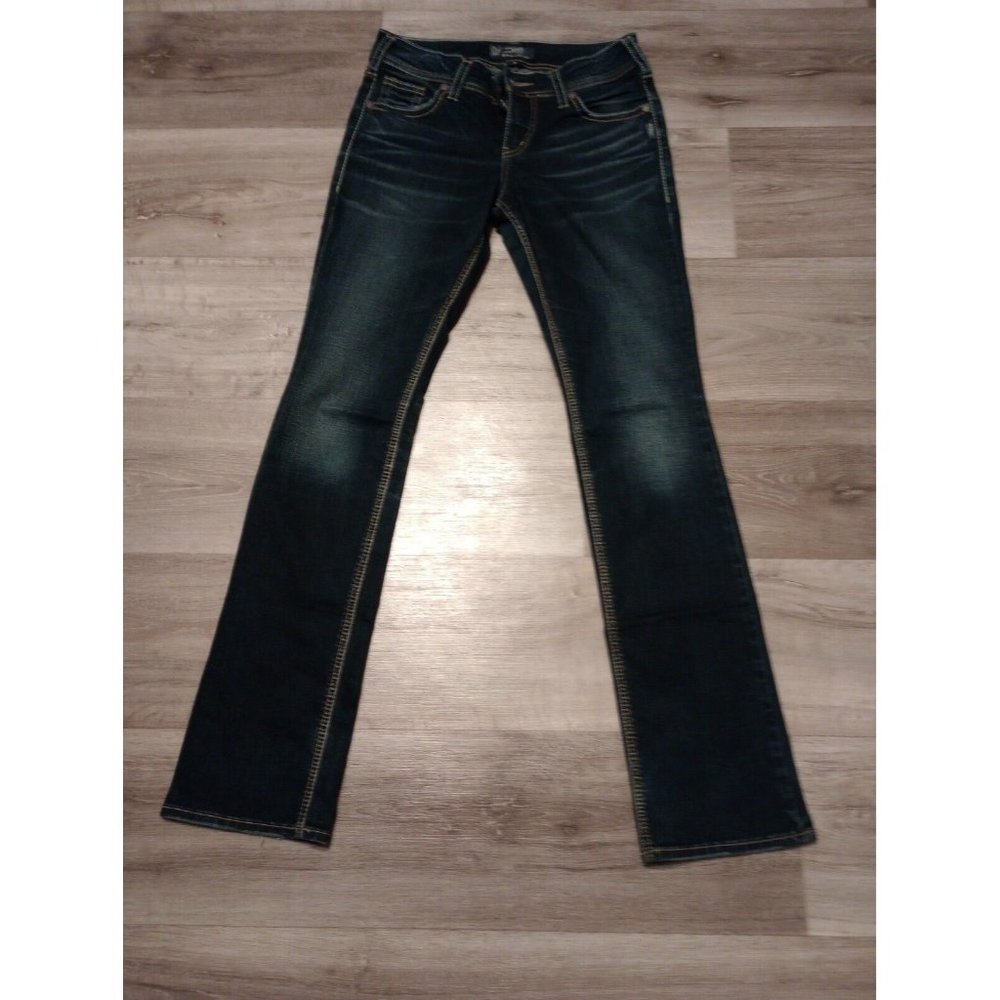 Silver Jeans Suki Mid Rise Straight Leg Medium Wash Women's Size 27x33